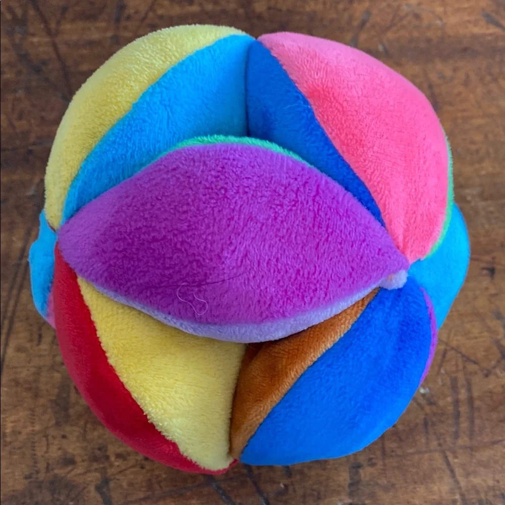 Eeboo Colorful Soft Sensory Chime Crinkle Ball Toy
